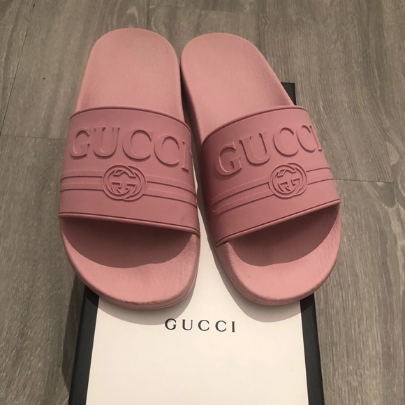 Gucci Shoes - Gucci rubber slides Pink